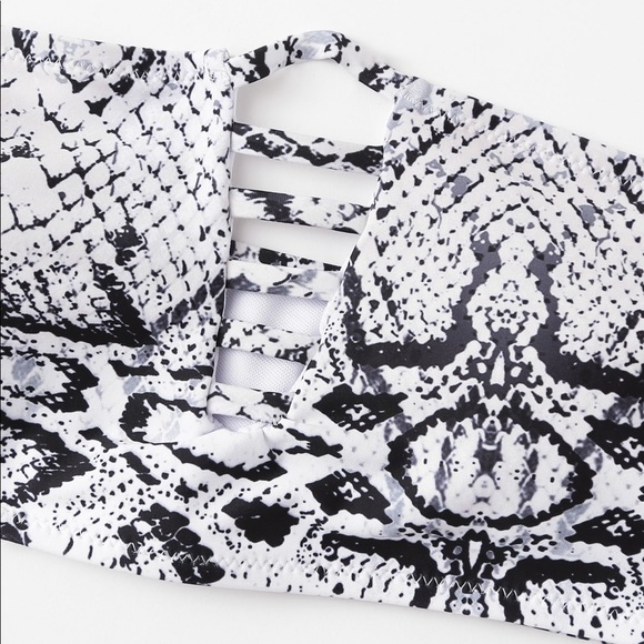 CLEARANCE Snake Print Strappy Bandeau Bikini Swimsuit - Picture 3 of 7